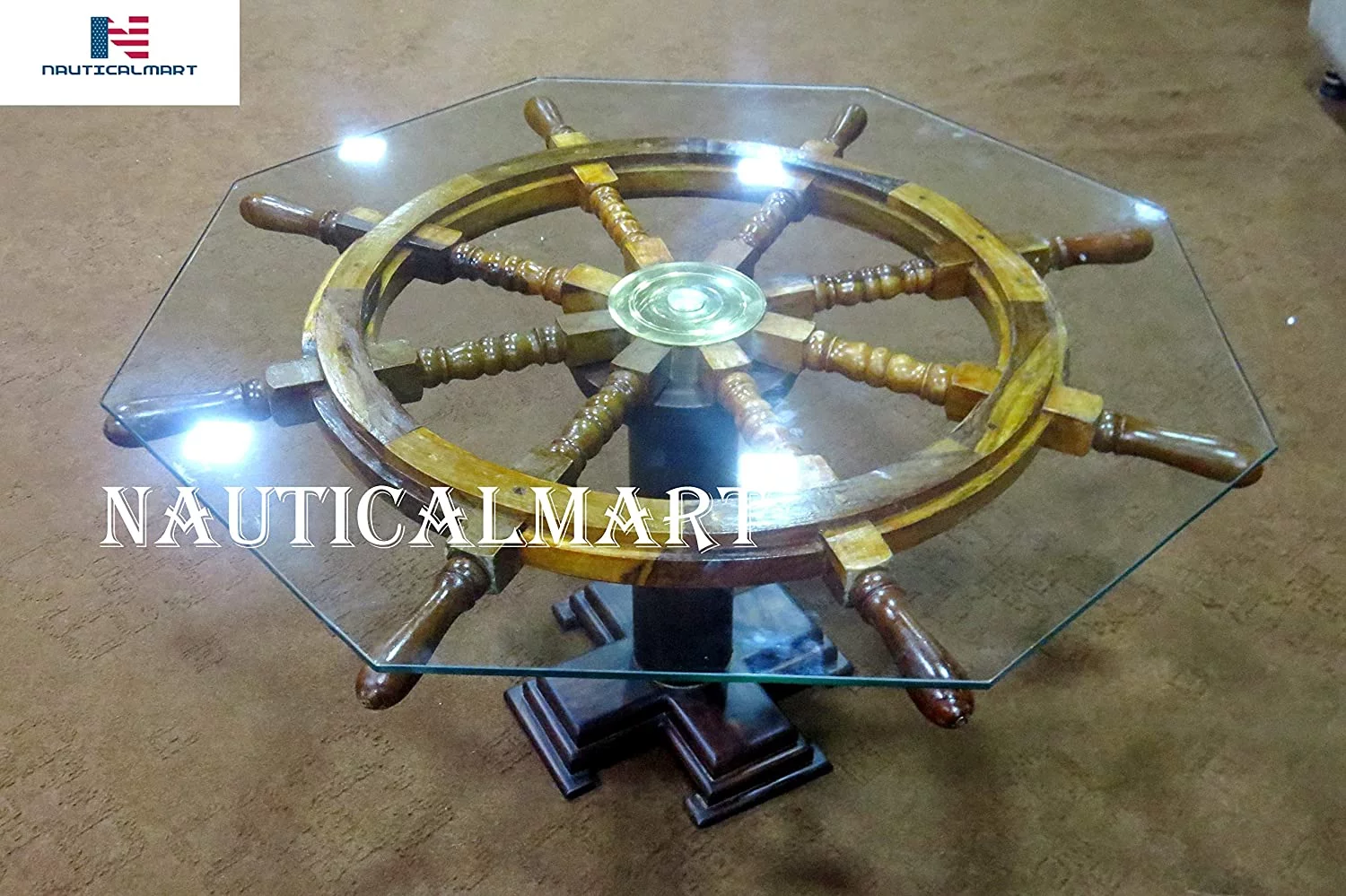 Ship Wheel Table Unique Vintage Wood Ship Wheel Nautical Theme Pirates Decorative Coffee Table 24''