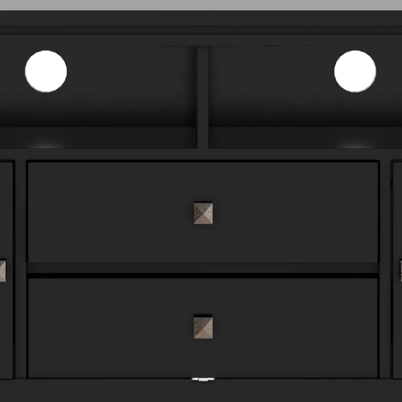 Simpli Home Cosmopolitan Wood TV Media Stand in Black