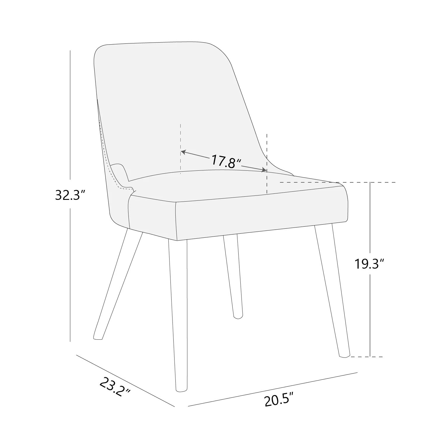CHITA Modern Faux Leather Upholstered Kitchen & Dining Room Chairs Set of 2, Wood Legs, Saddle Brown