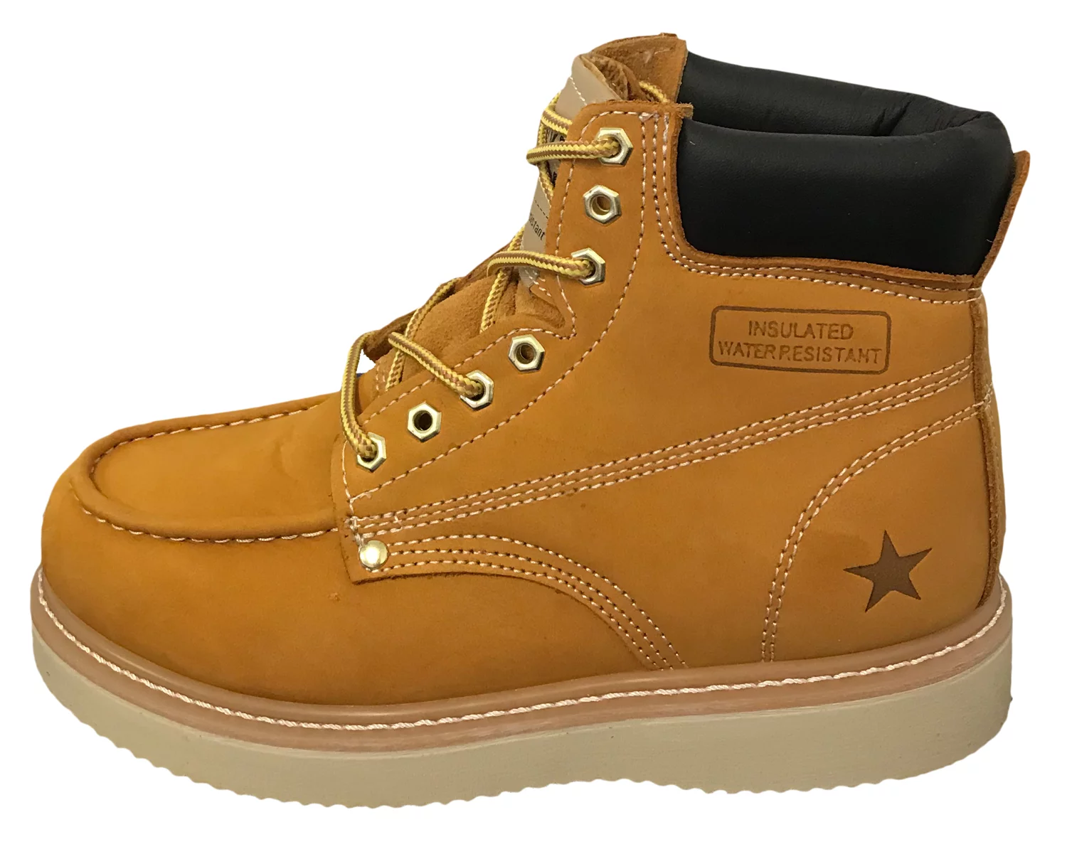 Men's Work Boots Genuine Leather Moc Toe 6