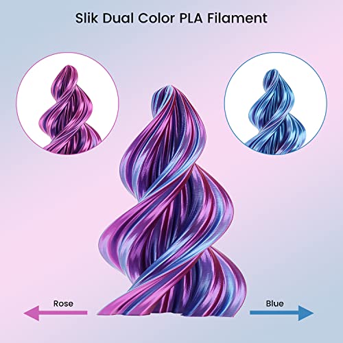Sovol PLA Filament Silk Tri Color Co-Extrusion 1.75mm, 3D Printer Filament 1kg/ 2.2lbs, Shiny Silk Rose Blue Yellow 3 in 1 Coextrusion PLA Material +/-0.03mm