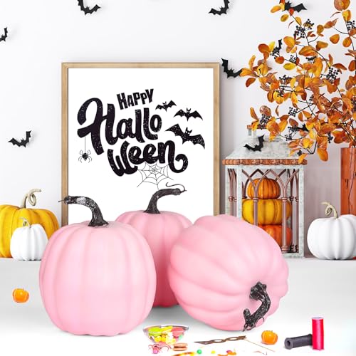 Artmag 6 Inch Large Artificial Pumpkins, 4PCS Big Orange Faux Foam Harvest Pumpkins for Fall Autumn Thanksgiving Seasonal Holiday Decor Decorations (Orange)