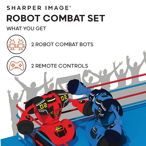 Sharper Image Robot Combat Set [2023 Amazon Exclusive] 2-Player Remote Control RC Battle Robots, LED Lights & Sound Effects, Wireless Infrared Technology, Fun Electronic Fighting Kids & Family Game
