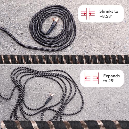 Pocket Hose Copper Bullet Expandable Garden Hose 25 FT w/10 Pattern Thumb Spray Nozzle AS-SEEN-ON-TV 650psi 3/4 in Patented Lead-Free Ultra-Lightweight Solid Copper Anodized Aluminum Fittings No-Kink