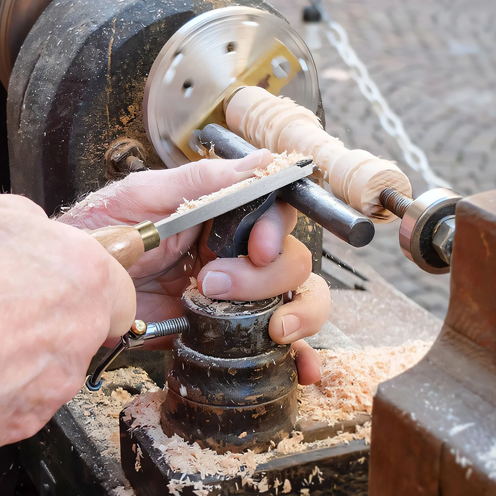BENTISM Lathe Chisel Set 3PCS Wood Working Turning Tools Carbide Steel Toolbox