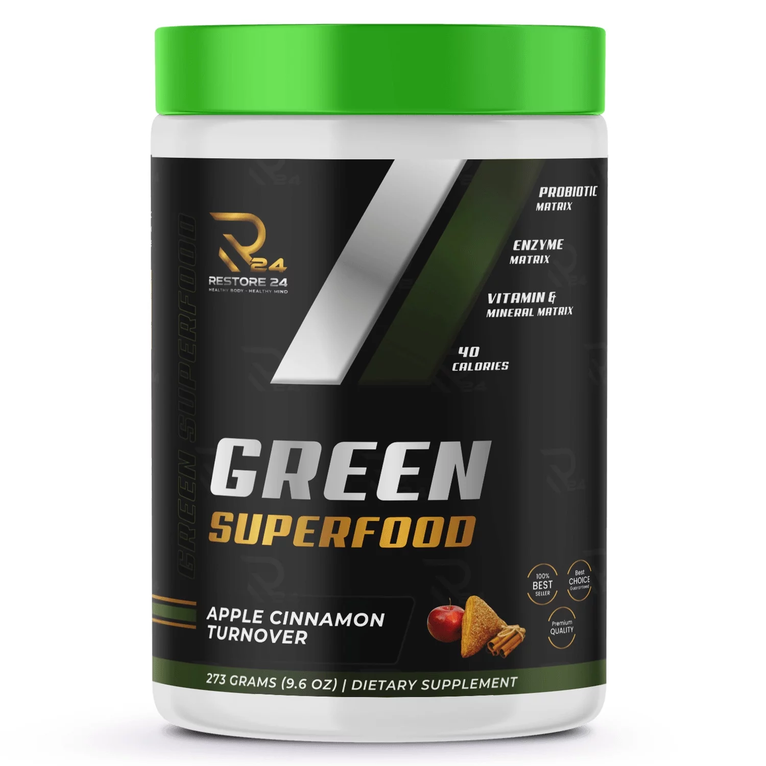 Restore 24 Nutrition Greens Blend Superfood - Super Greens Powder Smoothie Mix for Boost Energy with Rice Bran Powder, Vitamin E, Calcium, Iron, Dulse Powder, Barley Grass, Wheat Grass, Bee Pollen, Sp