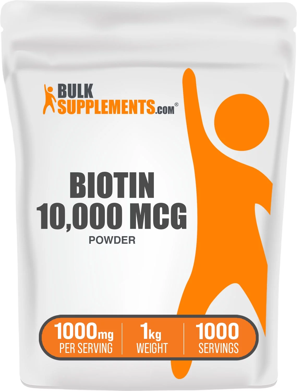 BulkSupplements.com Biotin 1% (Vitamin B7) Powder (1 Kilogram - 2.2 lbs)