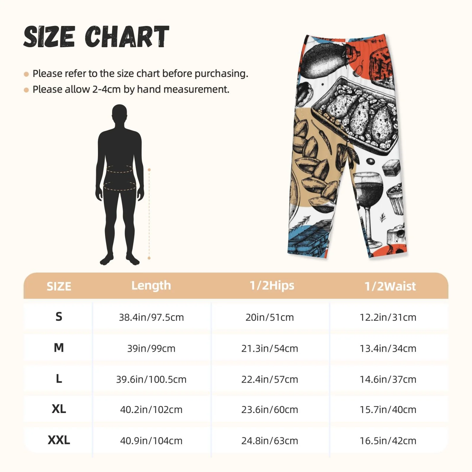 Junzan French Food Women'S Pajama Pants Drawstring Comfy Sleep Bottoms With Pockets