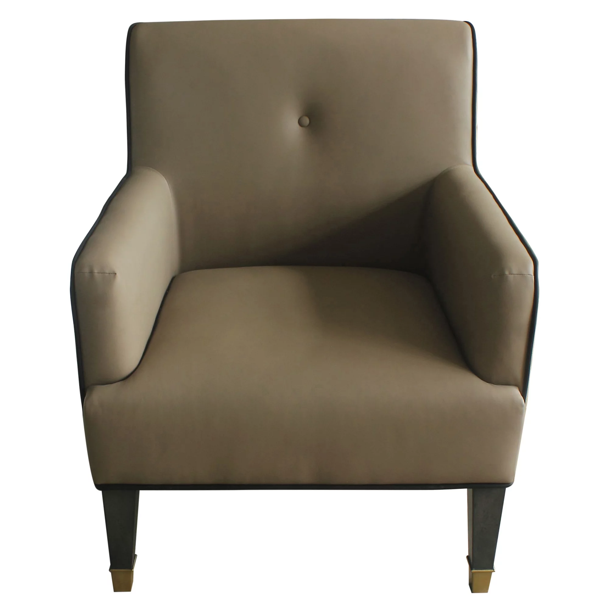ACME House Beatrice Recessed Arm Accent Chair in Tan and Charcoal