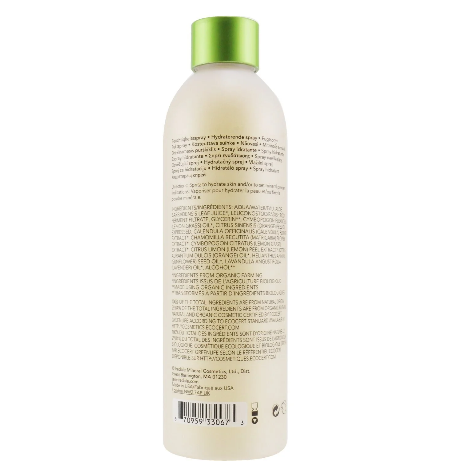 Jane Iredale Lemongrass Love Hydration Spray Refill (Exp. Date 06/2022)  281ml/9.5oz