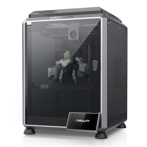 Creality K1C 3D Printer, 2024 New Version 600mm/s High-Speed Auto Leveling Clog-Free Robust Direct Extruder K1 Upgrade 3D Printer with AI Camera 300°C Printing Support Carbon Fiber Filaments