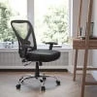 BizChair Big & Tall 400 lb. Rated Black Mesh Swivel Ergonomic Task Office Chair with Height Adjustable Back and Arms
