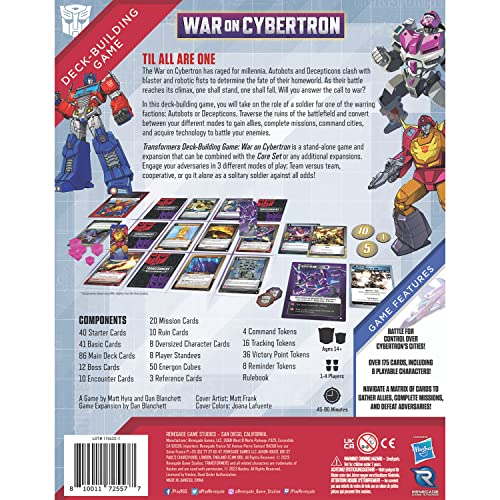 Renegade Game Studios Transformers Deck-Building Game: War On Cybertron - Stand Alone Game & Expansion, Ages 14+, 1-4 Players, 45-90 Min