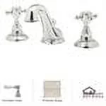 Rohl Italian Bath Viaggio Widespread Lavatory Faucet In Polished Nickel With Metal Levers Pop-Up And 