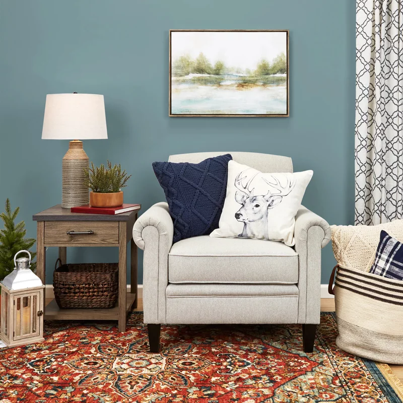 KOWO Upholstered Rolled Arm Accent Armchair gray