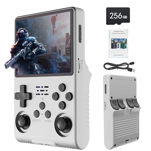 Best brose 30000 Games in 1Handheld Game Console,3.5-Inch IPS Screen Retro Gaming Console,30000 Classic Games, 3800mAh,20＋Mainstream Emulator,Built-in 256G TF Card, White