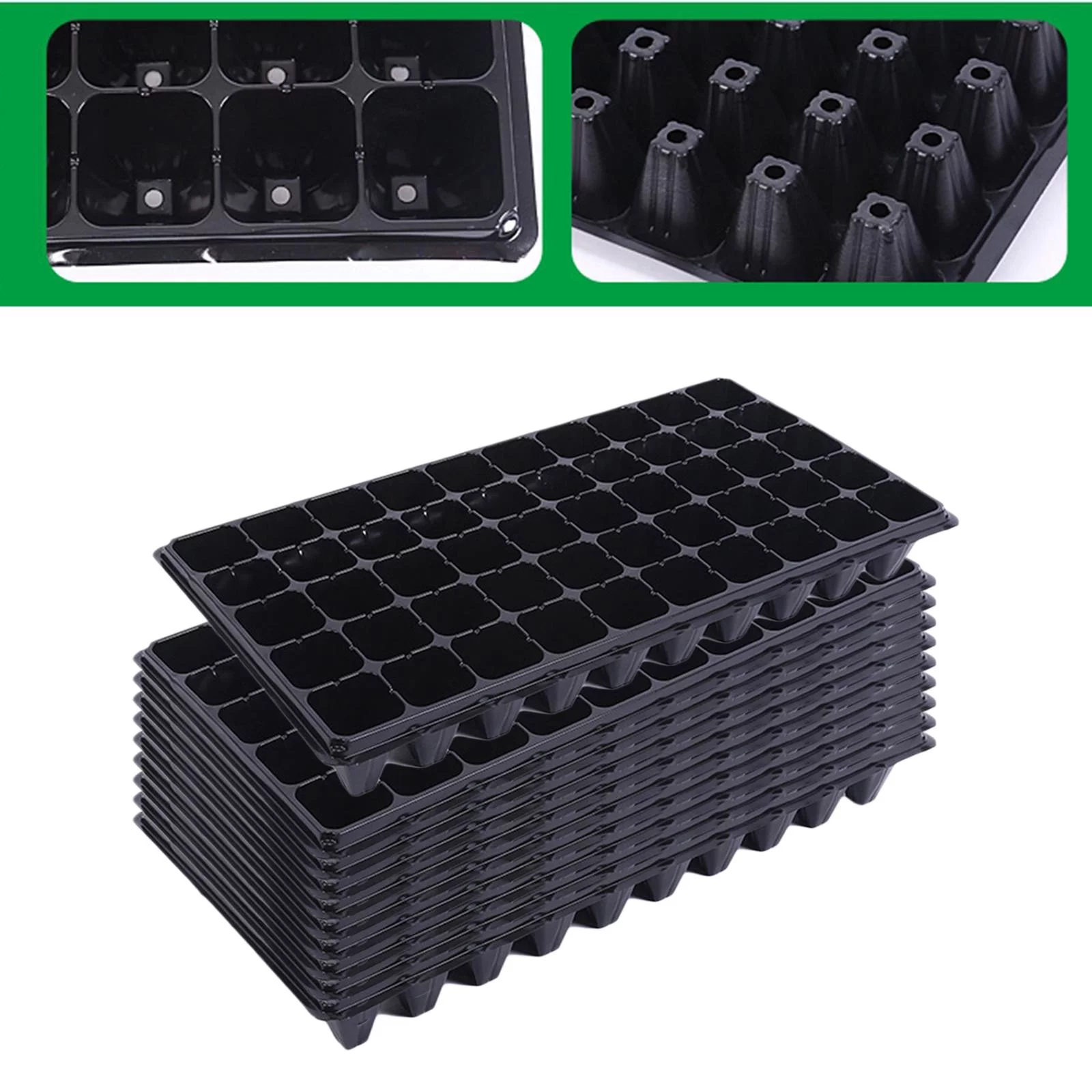 10 Pieces Seedling Trays, Seedling Starter Trays,Pet ,Microgreens Trays ,Durable Growing Trays with Holes, Propagation Tray 100g