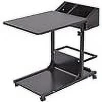 SOGES Height Adjustable Sofa Side Table Several C-table Laptop Stand End Standing Table, Black