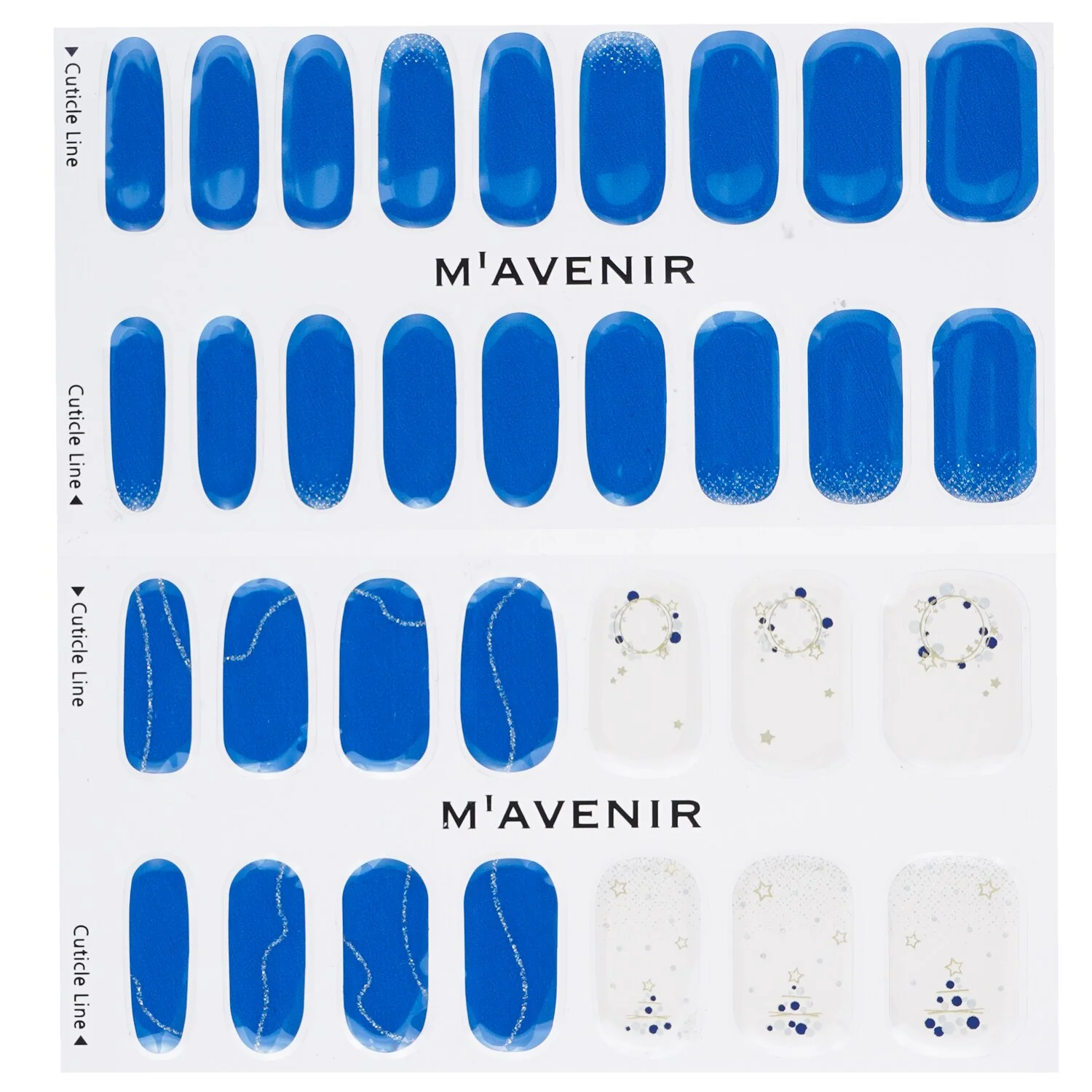 Mavenir Nail Sticker (Blue) - # Romantic Snow Night Pedi  36pcs