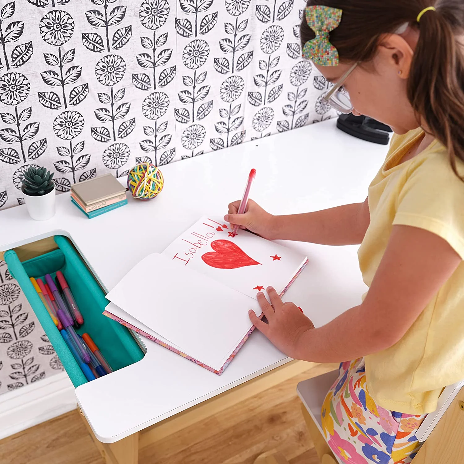 KidKraft Grow Together™ Pocket Adjustable Wooden Desk and Chair, Natural