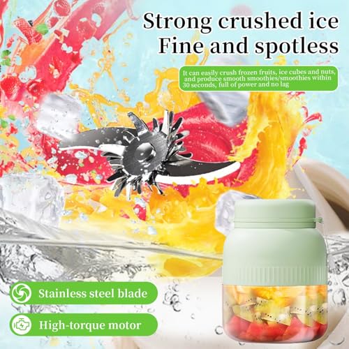 Generic Portable Blender Personal Blenders Juice Blender for Shakes and Smoothies Cordless Rechargeable for Office Gym Travel (Green)