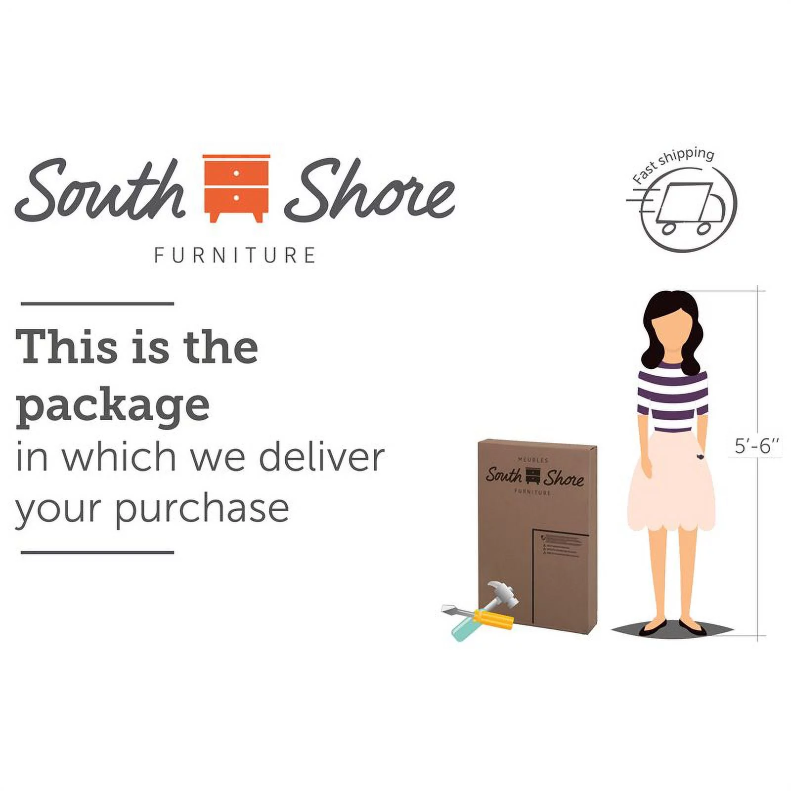 Home Square 2-Piece Set with Nightstand and 5-Drawer Chest in Pure White Finish