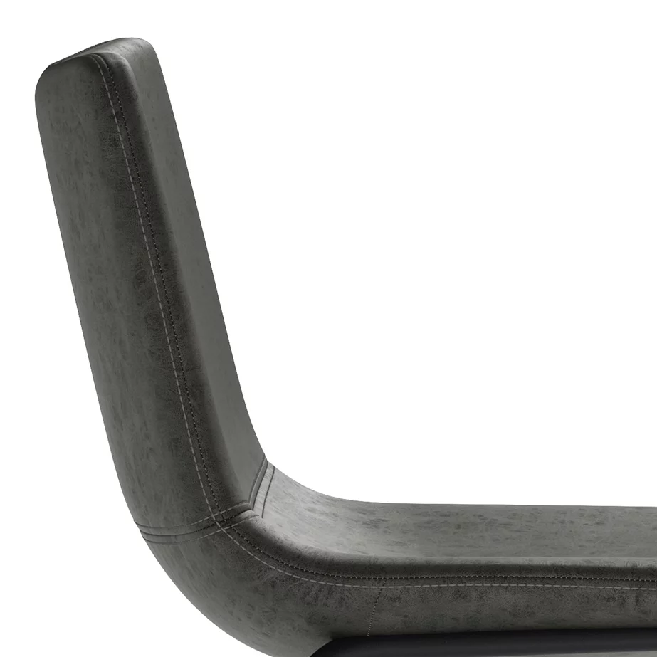 Simpli Home Warner Bar Stool (Set of 2) in Distressed Charcoal Grey Faux Leather