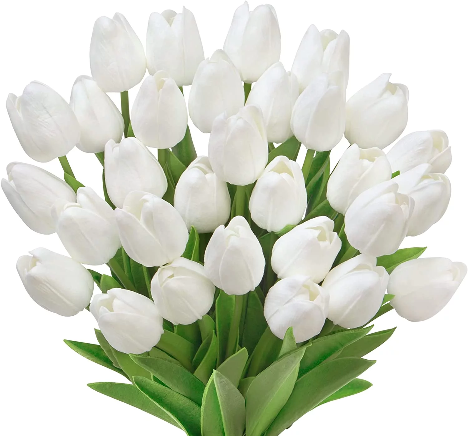 30 Pcs Multicolor Artificial Tulip Flowers Fake Tulips PU Real Touch Faux Flowers Bouquet for Room Office Table Party Spring Wedding Home Easter Decorations