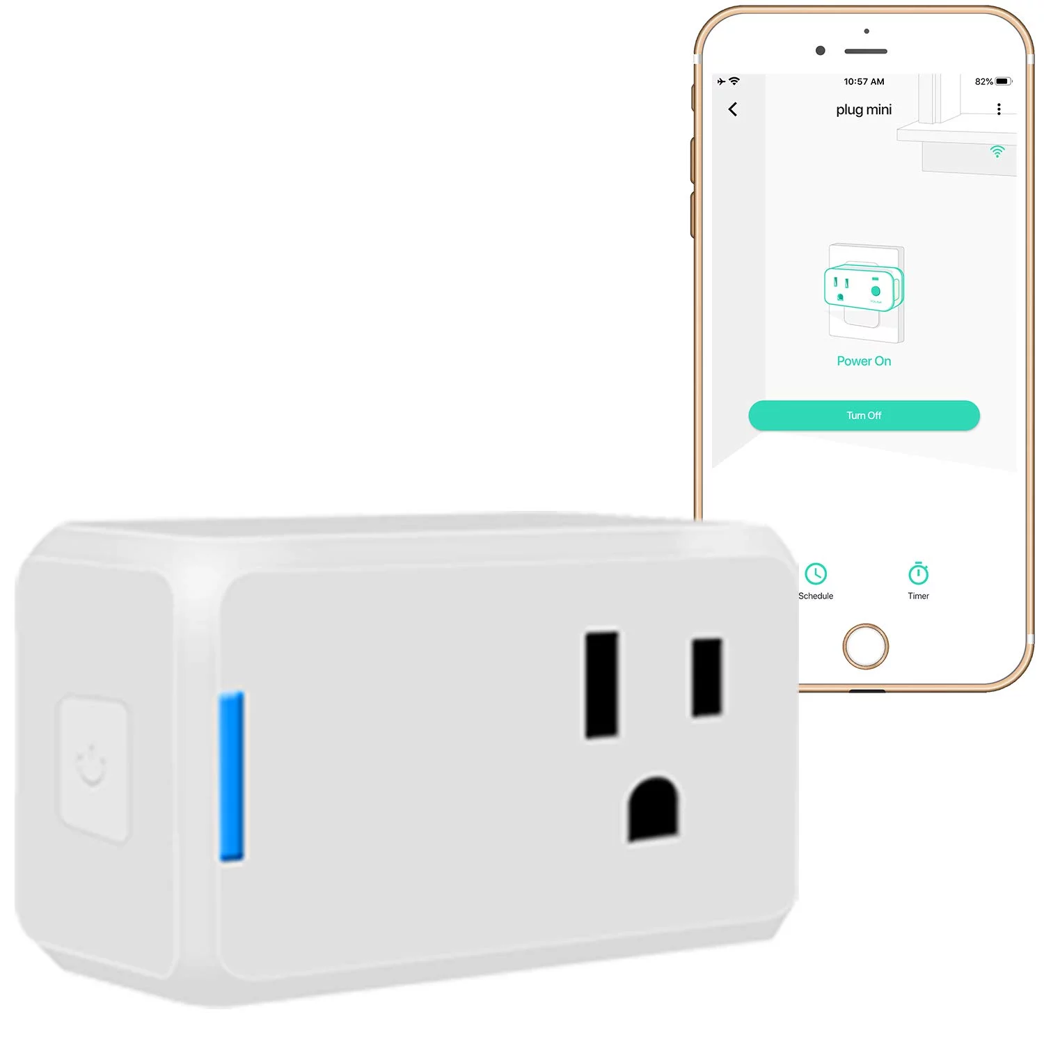 YoLink Mini Plug, 1/4 Mile World's Longest Range Smart Home Plug Mini Outlet Works with Alexa Google Assistant IFTTT App Remote Control Home Appliances from Anywhere- YoLink Hub Required