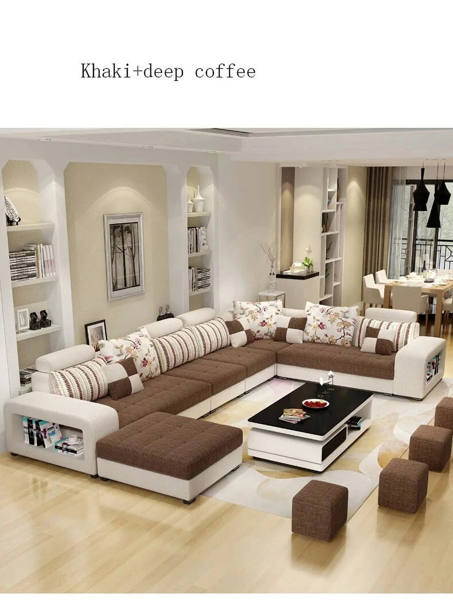 Living Room Furniture Modern Fabric Sofa European Sectional  Set 1909