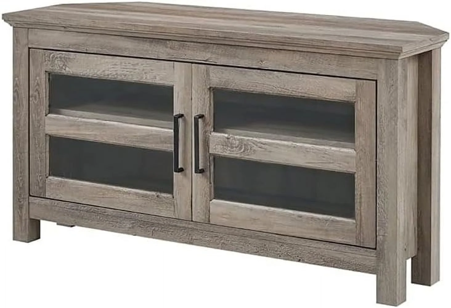 NLIBOOMLife 44" Modern Rustic Farmhouse Corner TV Stand Console with  for TV's up to 48"  Screen in Gray Wash
