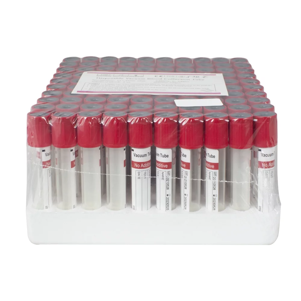 Vacuum Blood Collection Tubes No Additive Tubes 12 x 75mm 5mL100pcs Glass Medical