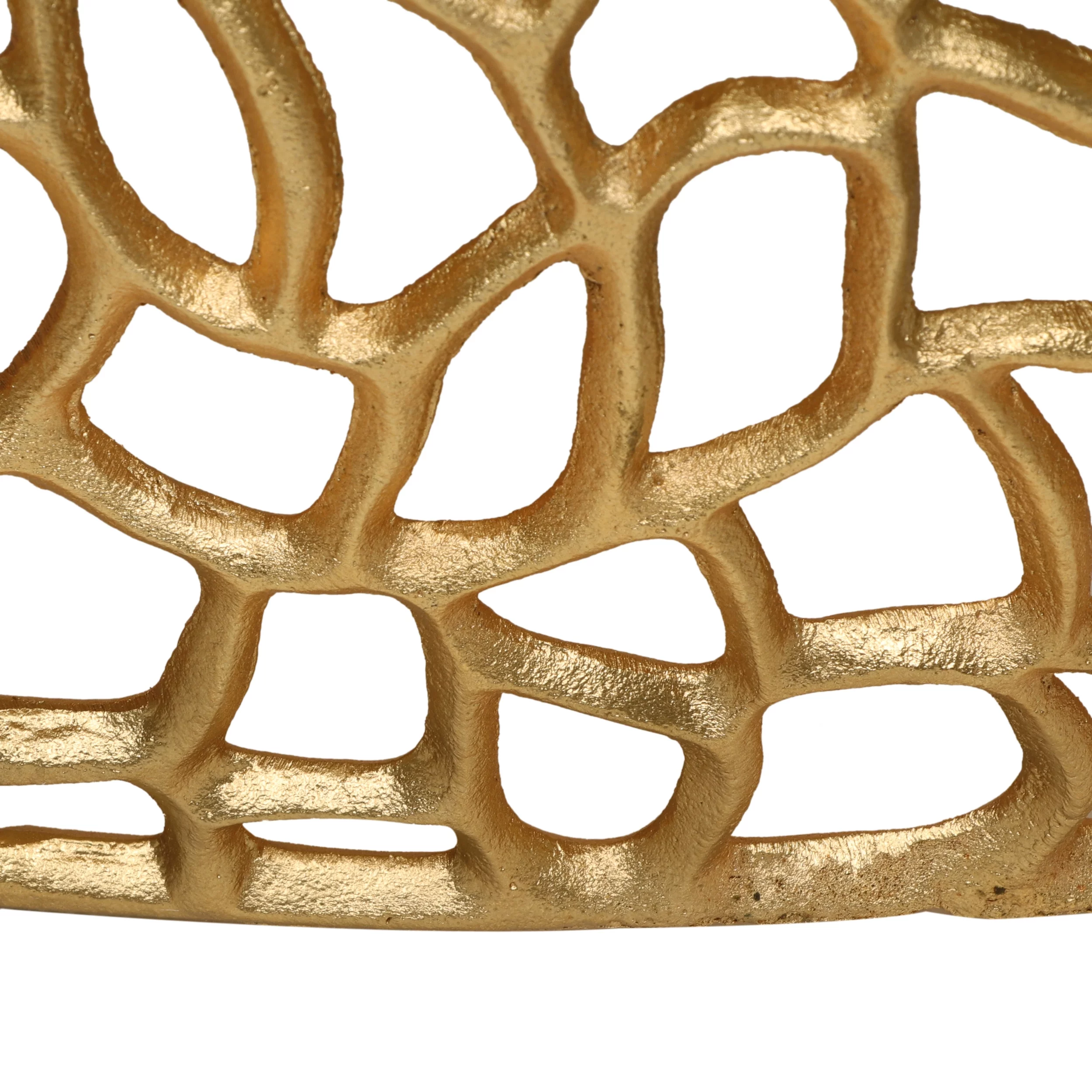 Noble House Avelina Modern Handcrafted Aluminum Mesh Coffee Table, Gold