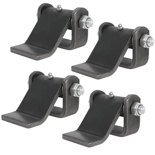 Steel Dump Trailer Hinges for Door Gate Body Hinge-Strap Style Short Leaf-Heavy Duty Weld On Greaseable Dump Trailer Door Gate Hinges(4 Packs)