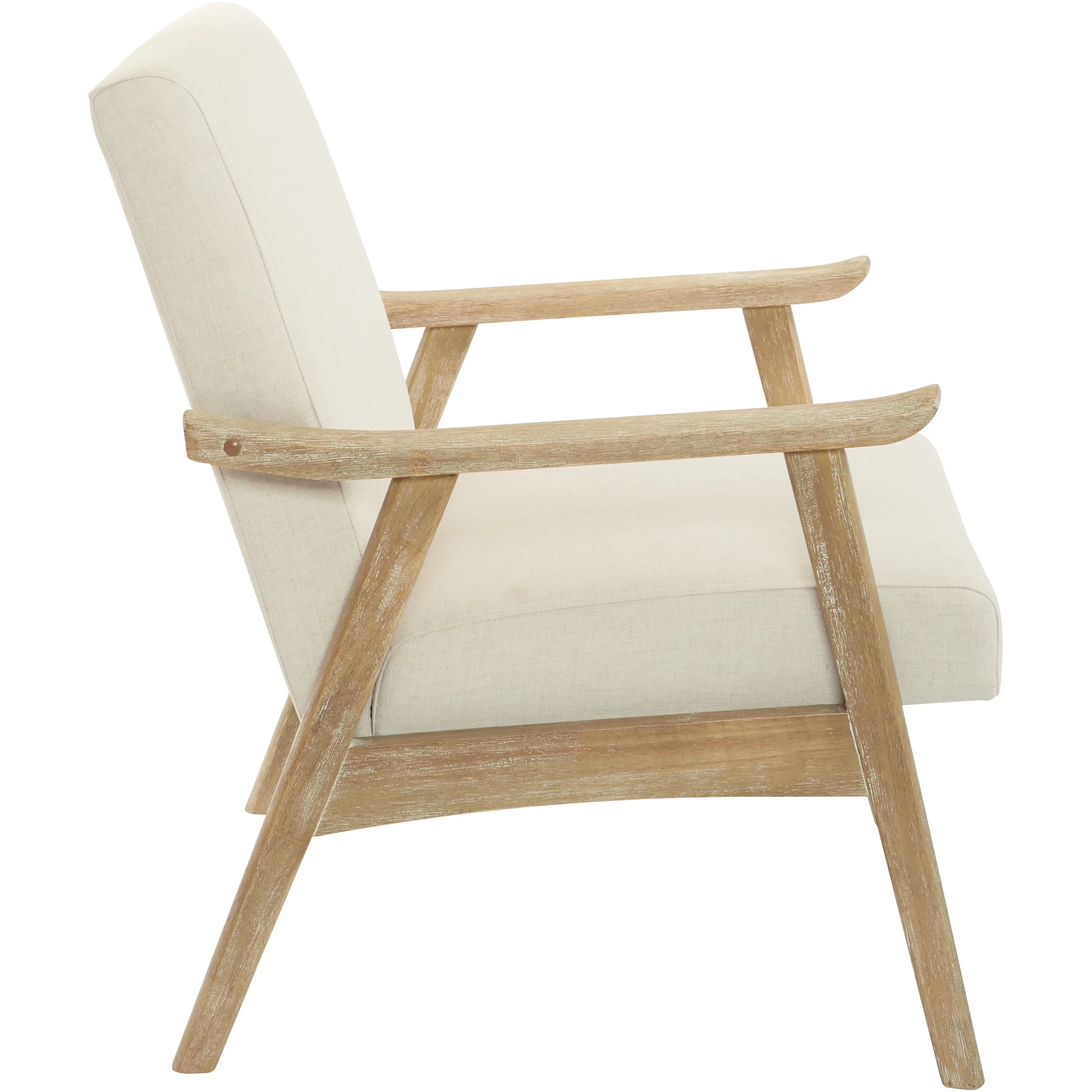 OSP Home Furnishings Weldon Chair in Linen fabric with Brushed Finished Frame