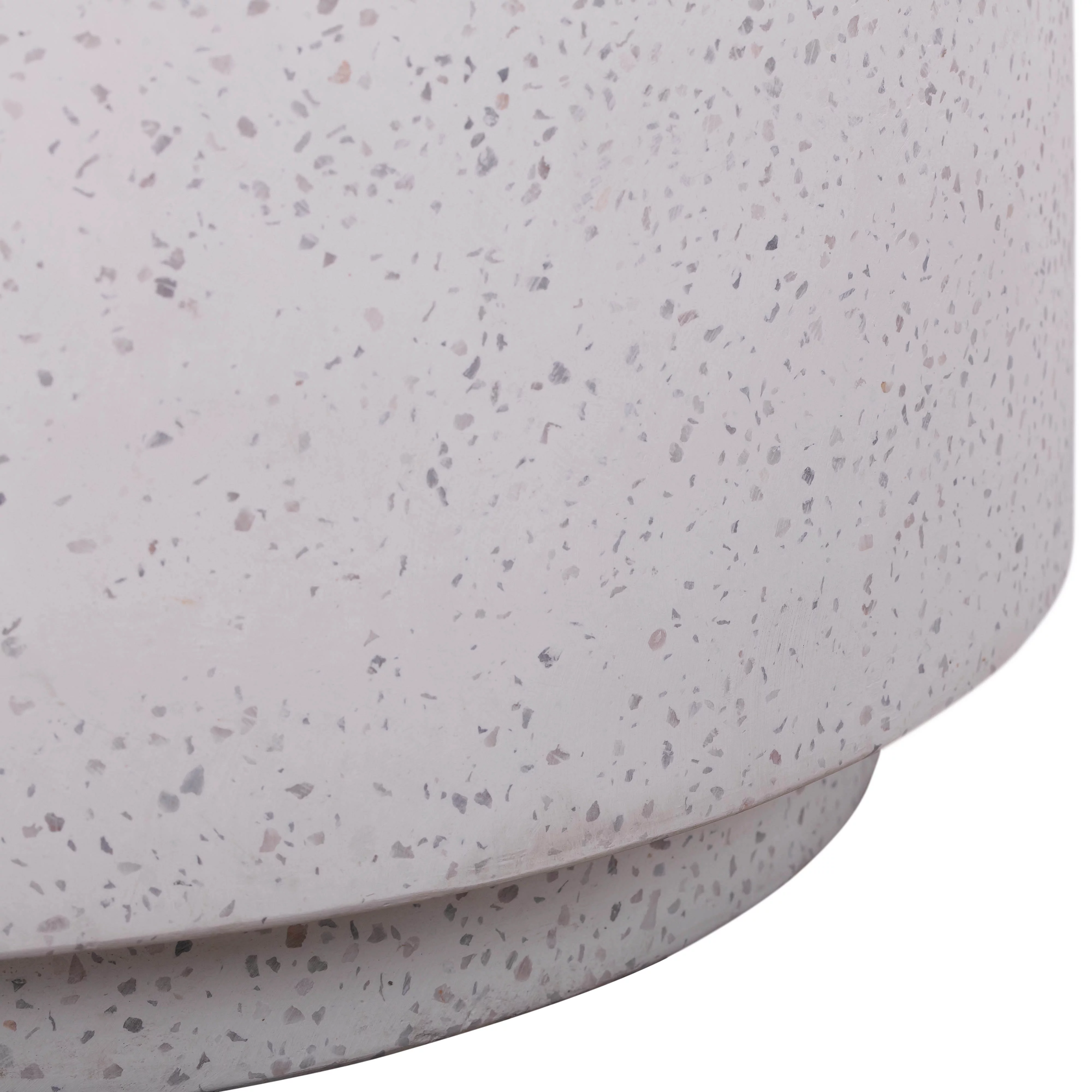 TOV Furniture Terrazzo Round Light Speckled Concrete Side Table