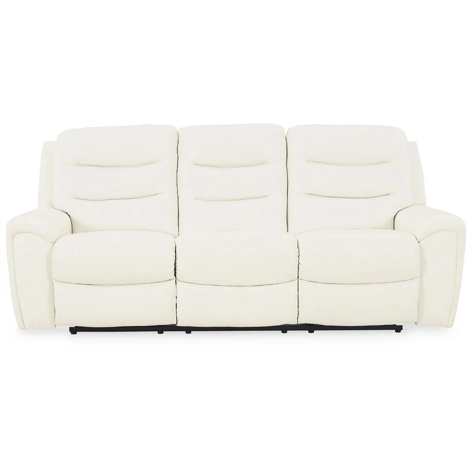 Ashley Furniture Warlin Faux Leather Power Reclining Sofa with Headrest in White