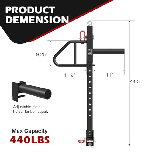2.36'' x 2.36'' Folding Squat Rack Wall Mounted with Adjustable Pull-Up Bar, J-Hooks,Safety Arm,Dipping bar，with Simth System