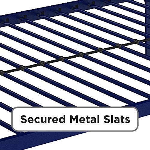 DHP Twin-Over-Futon Convertible Couch and Bed with Metal Frame, Ladder and Guardrails - Black