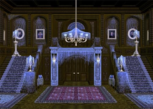 Haunted Mansion Backdrop 12x10ft,Spooky and Deserted House Backgrounds Halloween Party Decoration Banner Halloween Photo Booth Backdrop for Kids Adults