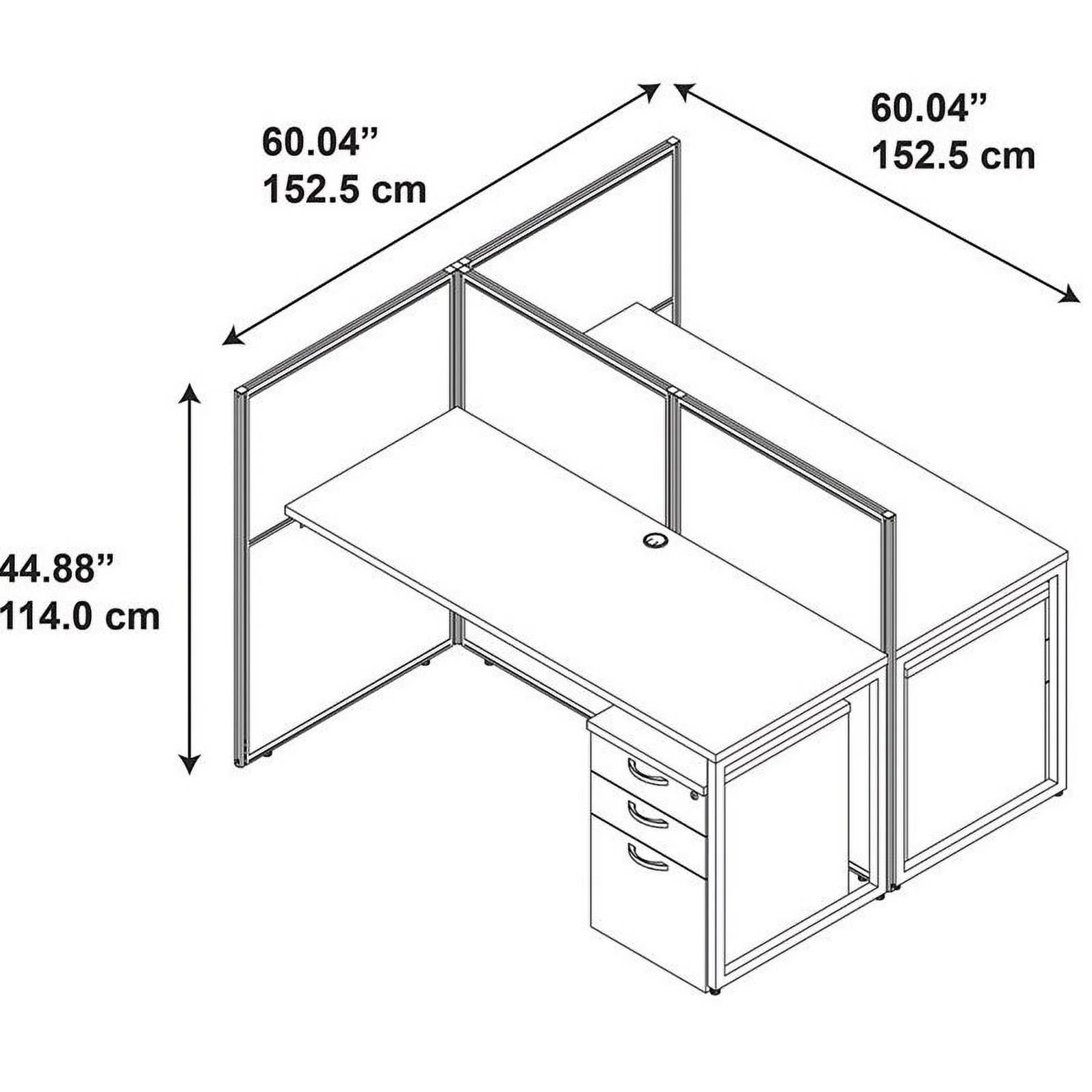 Scranton & Co Furniture 60W Two Person Straight Desk Office Suite in Cherry