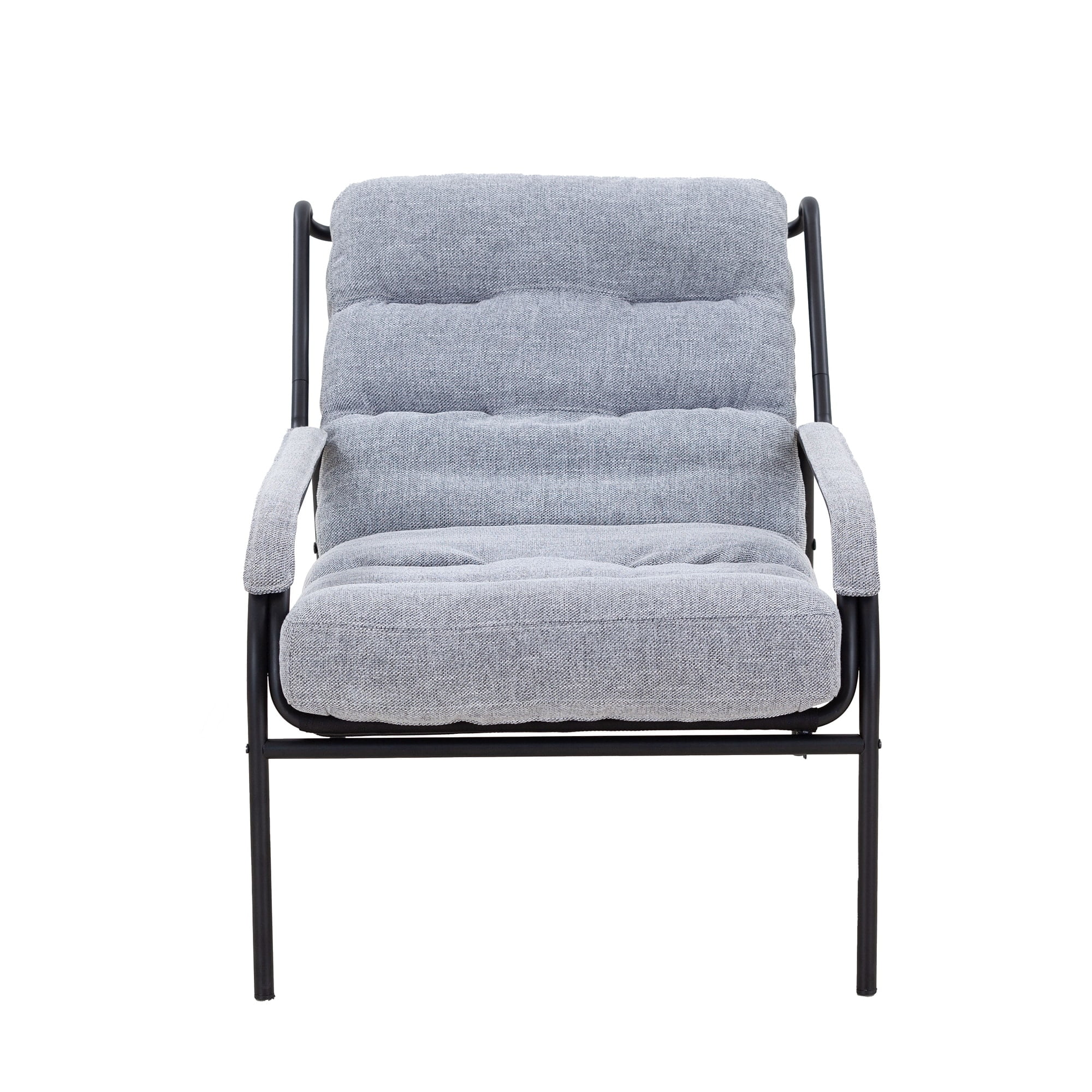 Lounge Recliner Chair with Metal Frame and Removable Cushion Navy Blue
