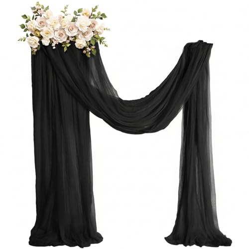 1181 x 63in Halloween Creepy Cloth Decoration Large Bloody Spooky Fabric Cloth Scary Gauze Cheesecloth for Halloween Party Supplies Window Table Wall Decorations (Black)