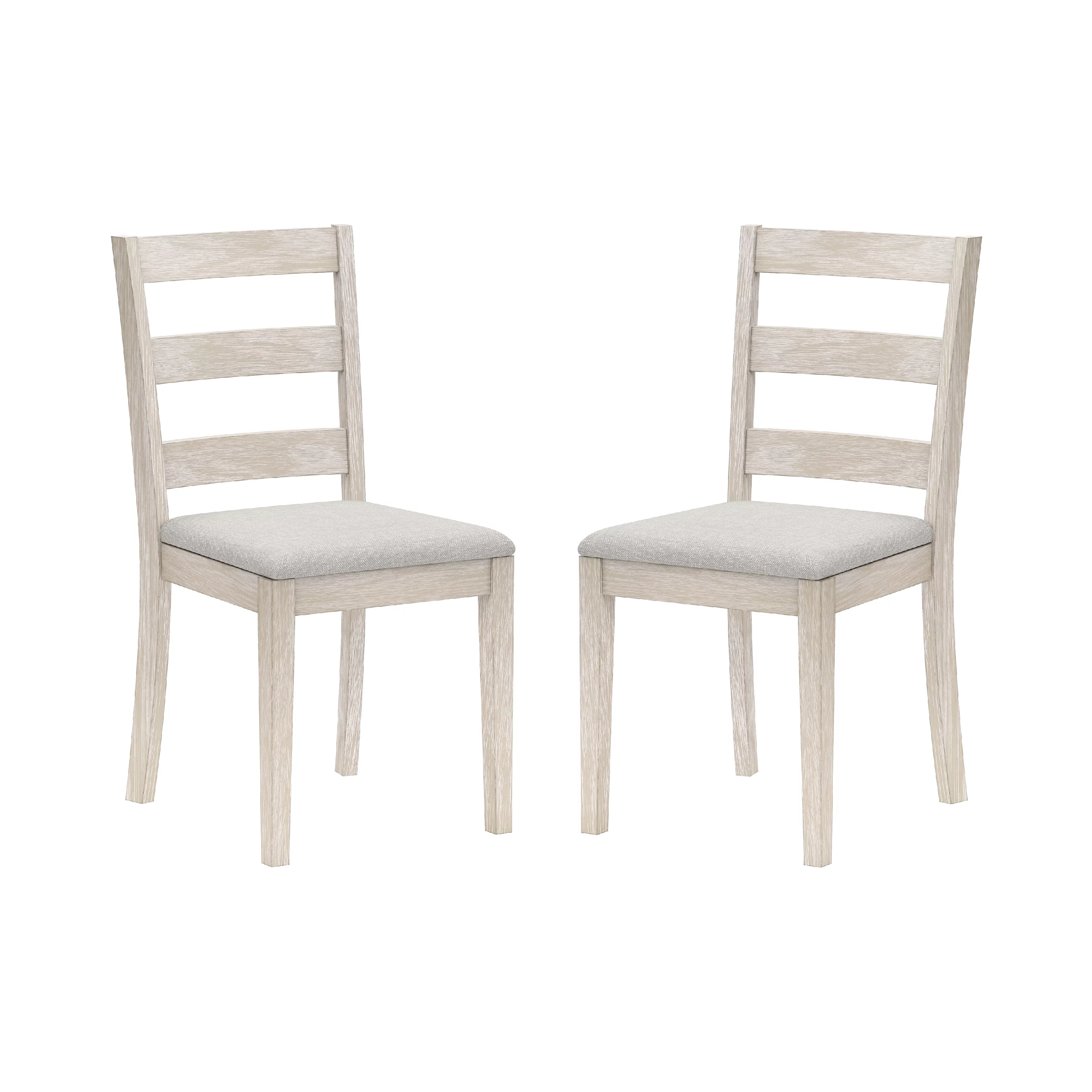 Hillsdale Furniture Spencer Wood Ladder Back Dining Chair, Set of 2, White Wire Brush