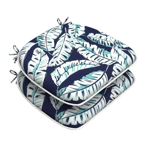 Set of 4 Outdoor Chair Cushions with Ties,Water Repellent Patio Chair Pads 17