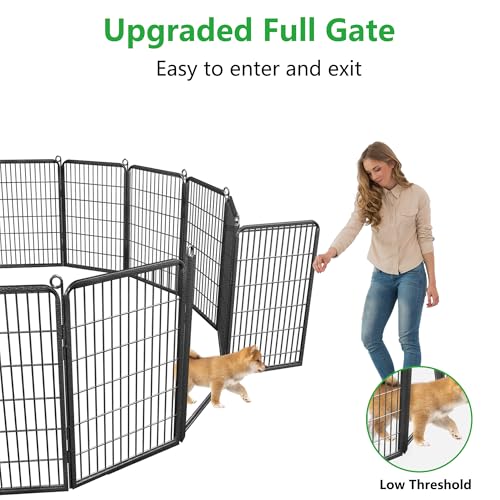Dog Playpen Outdoor with Low Threshold Full Gate, 32