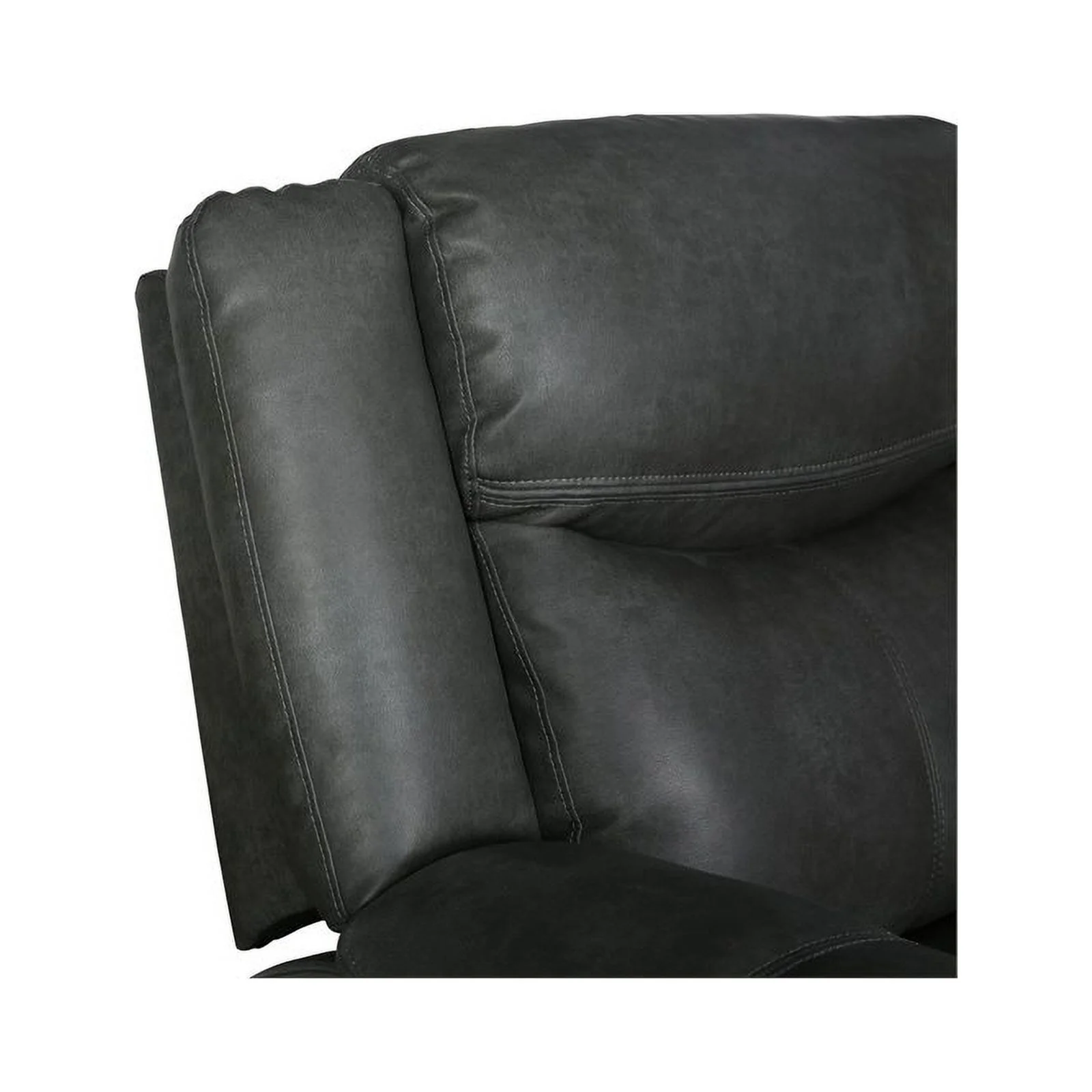 Titan Furnishings Transitional Faux Leather Reclining Sofa Set in Gray