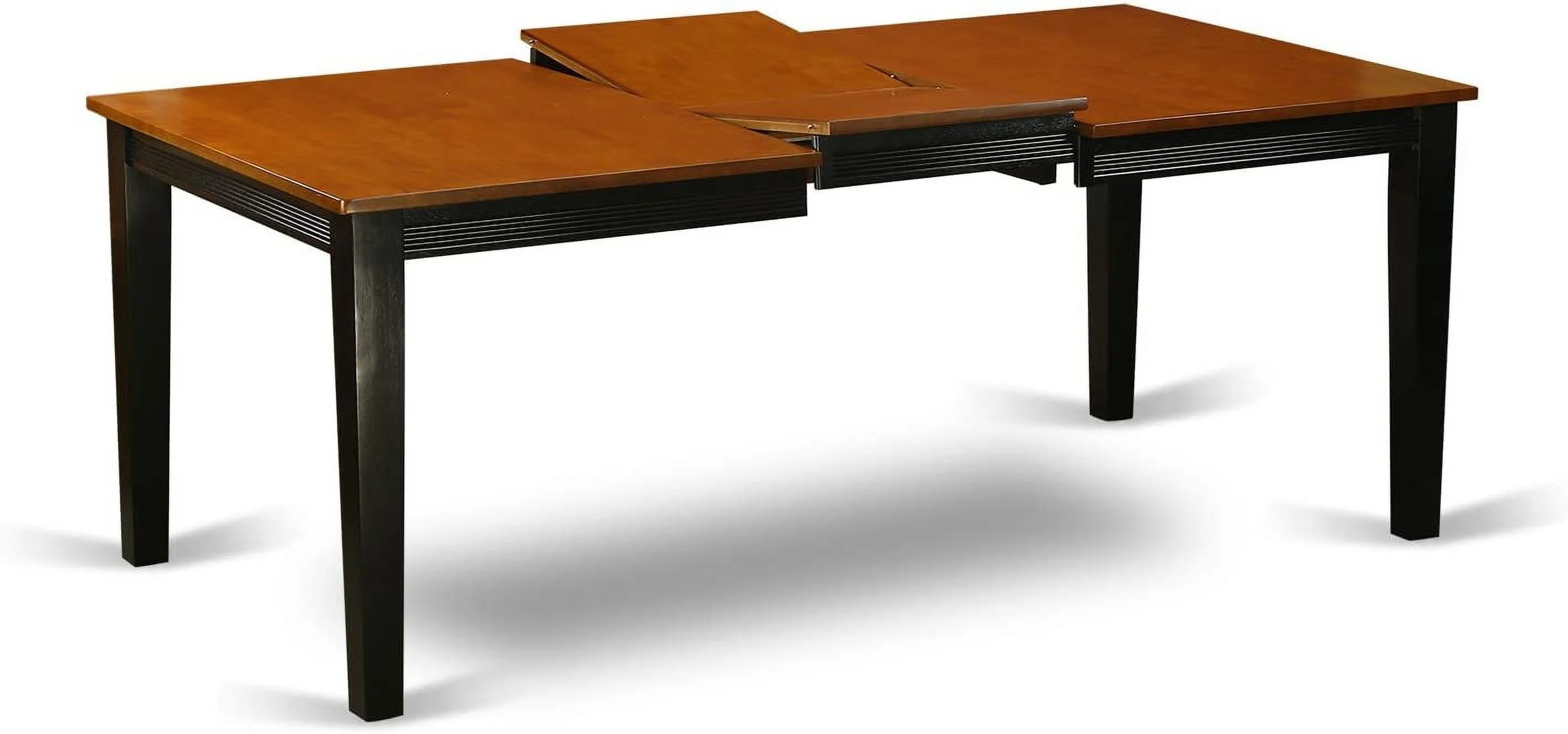 East West Furniture LGWE9-BCH-W Kitchen Table Set with a Dining Table & 8 Wood Seat Dining Chairs, 9 piece - Black & Cherry