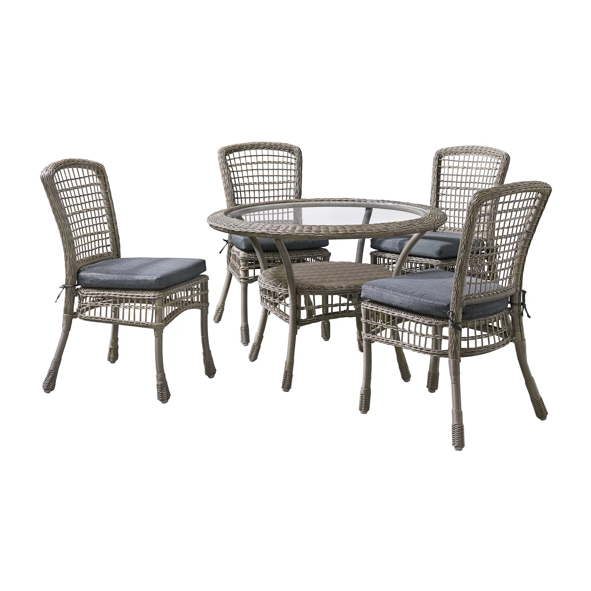 Carolina All-Weather Wicker Dining 5-Piece Dining Set with 42
