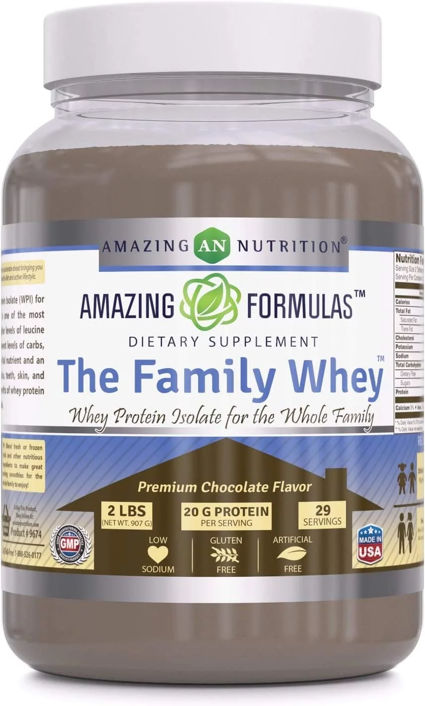 Amazing Formulas The Family Whey- Whey Protein Isolate (Chocolate Flavor) - 2 Lbs
